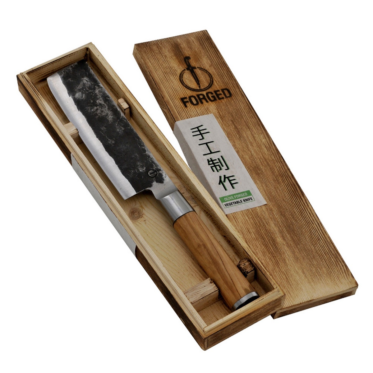 Japonský nůž na zeleninu Forged Olive, 17,5 cm